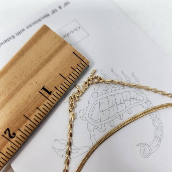 Time And Tru Scorpio Necklace Set 16" & 18" Gold Chains With Extenders - Picture 4 of 6